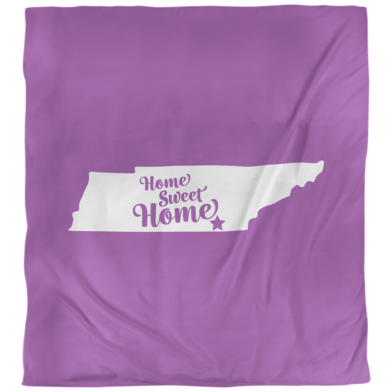 Housse de couette réversible simple Home Sweet Chattanooga, Housse de couette pour très grand lit, Violet, Microfibre