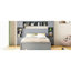 Grand lit gris fiable avec combinaisons d'armoires, de tablettes et de prises intégrées - Prises électriques de taille-1994773241-1994773246