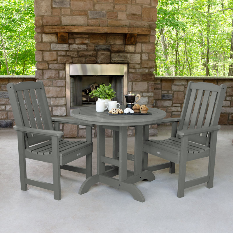 Arbnora 4 - Person Patio Dining Set with Round Table, Coastal Teak, 2, 30" H x 36" W x 36" D