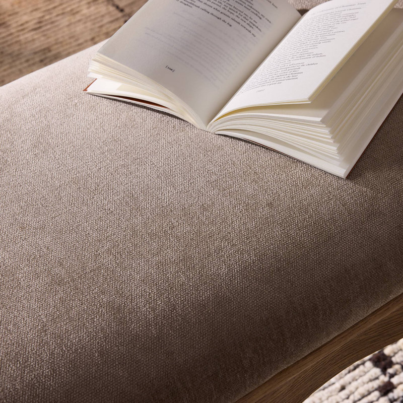 Marie Accent Bench-Sage Worn Velvet, Monte Mushroom