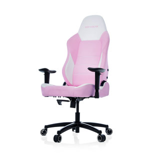 Vertagear Adjustable Reclining Ergonomic Faux Leather Swiveling PC & Racing Game Chair in Pink