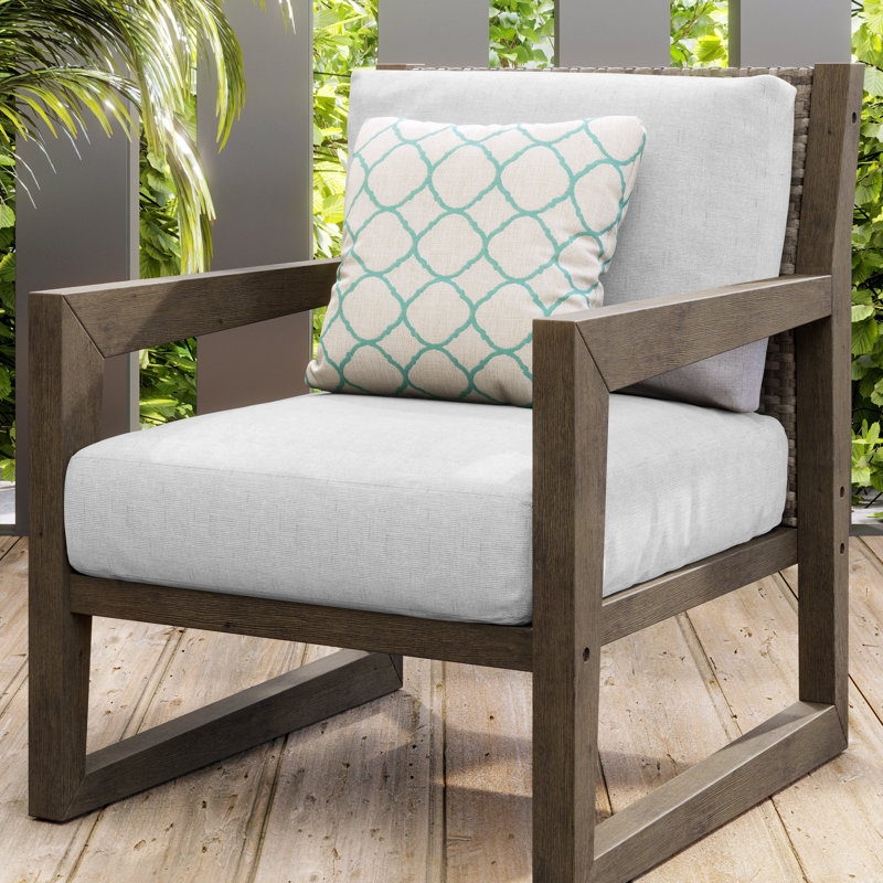 Acacia 4 - Person Patio Conversation Sets with Cushions, Light Brown, Light Gray