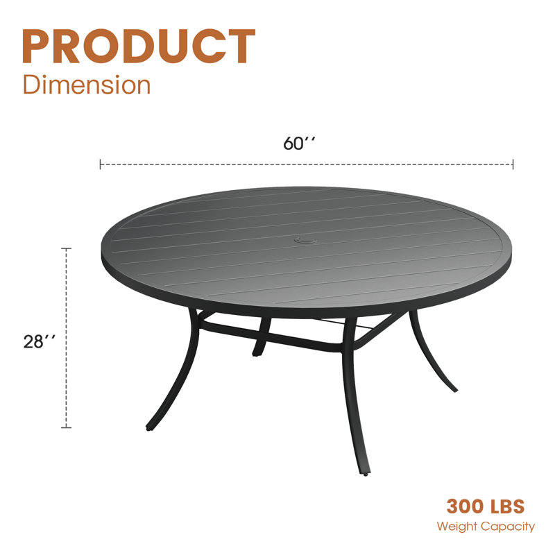 Table de salle à manger 60 ", Noir
