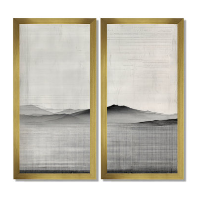 Gris noir, désert du Sahara - impressions sur toile, minimaliste gris 2 pièces