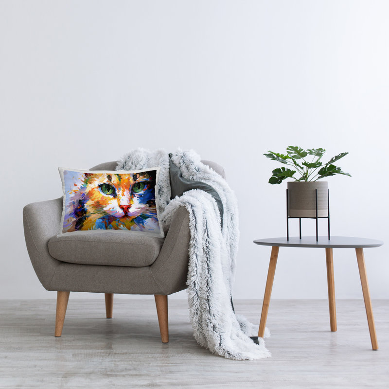 Design de coussin décoratif Manx Cat Gaze par Leon Devenice