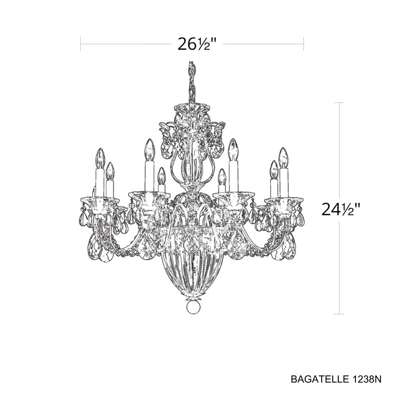 Bagatelle 11 - Light Chandelier, Etruscan Gold, Spectra Crystal Clear