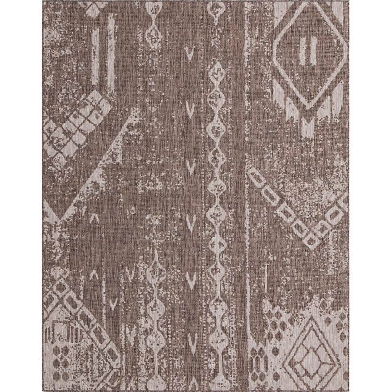 Brison Geometric Indoor / Outdoor Rug, Rectangle 7'10" x 10'