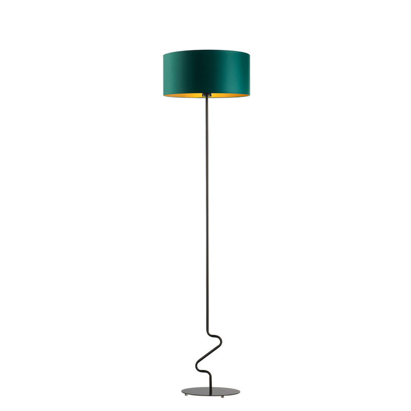 Royle 166cm Traditional Floor Lamp, Black, Bottle Green