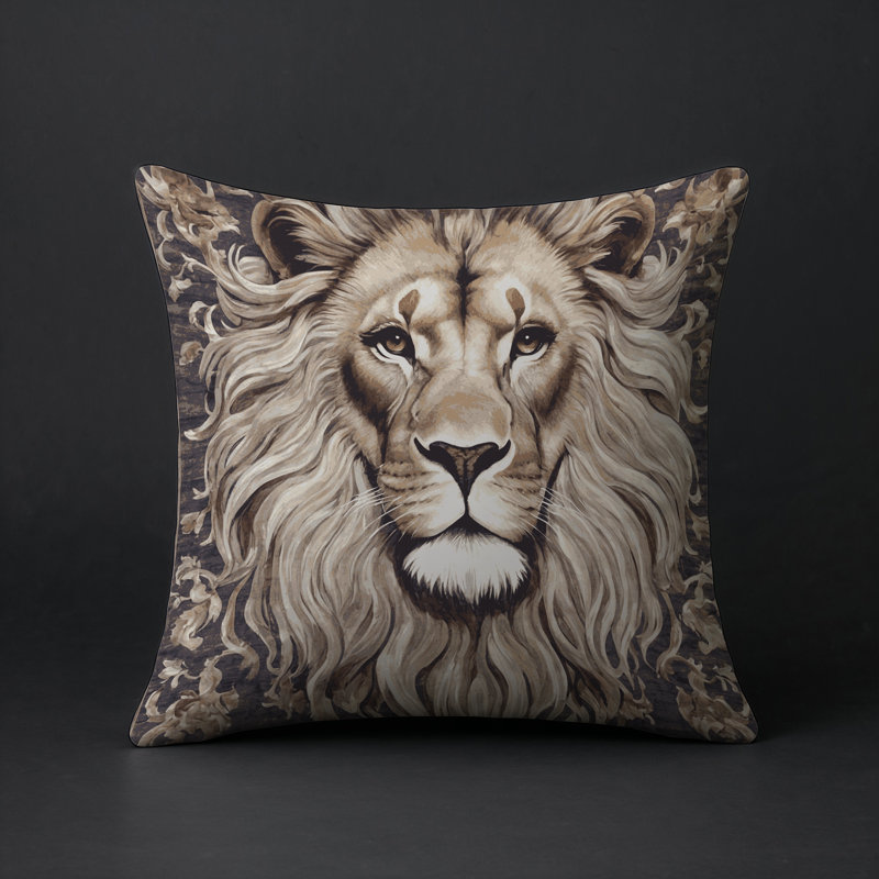 Coussin décoratif intérieur / extérieur gris Modern Modern, Carré 16 po, Imprimé animal gris 5