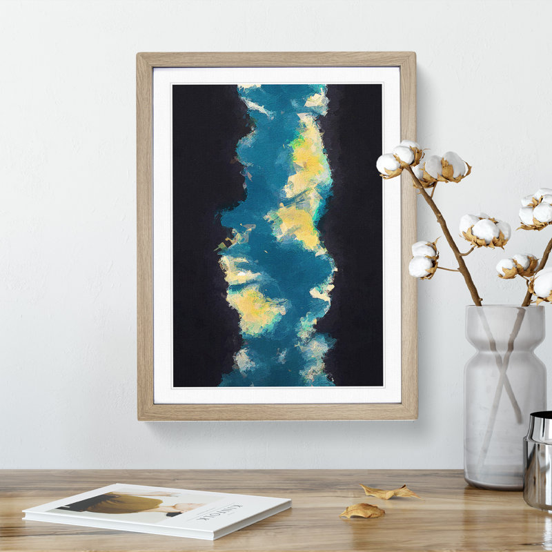 Allege Abstract - Single Picture Frame Painting, 46cm H x 34cm W x 2cm D, Oak Framed