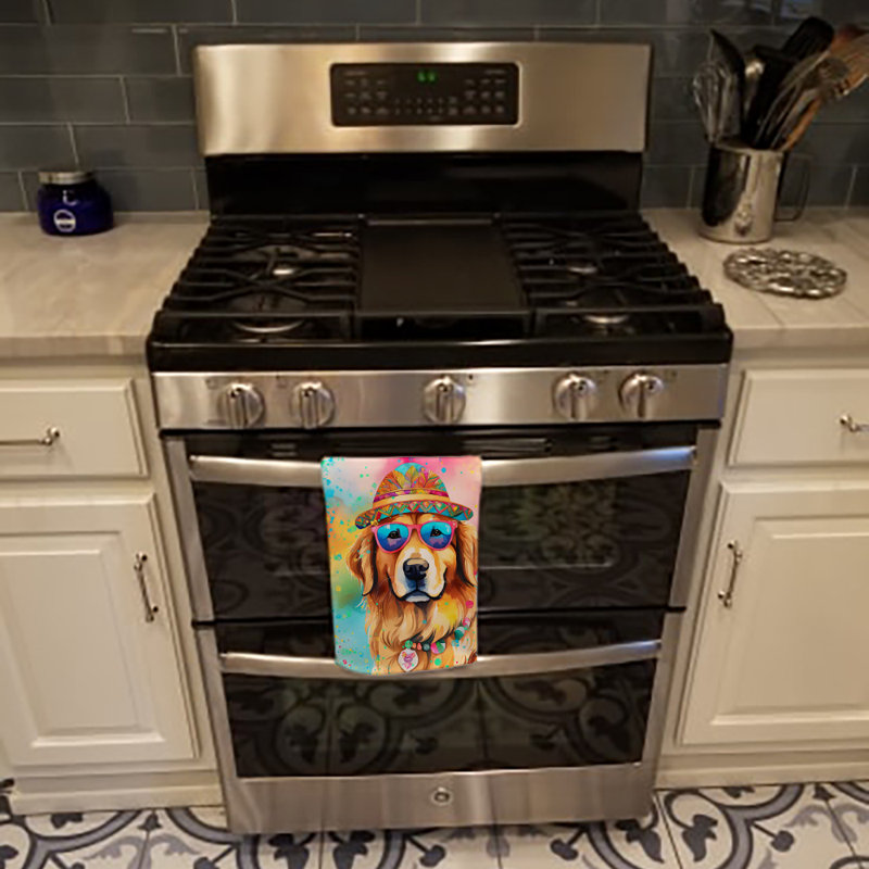 Golden Retriever Hippie Dawg Kitchen Towel
