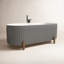 Colour 67" L x 31" W Fluted Freestanding Soaking Acrylic Bathtub with Chrome Drain and Overflow-90948244