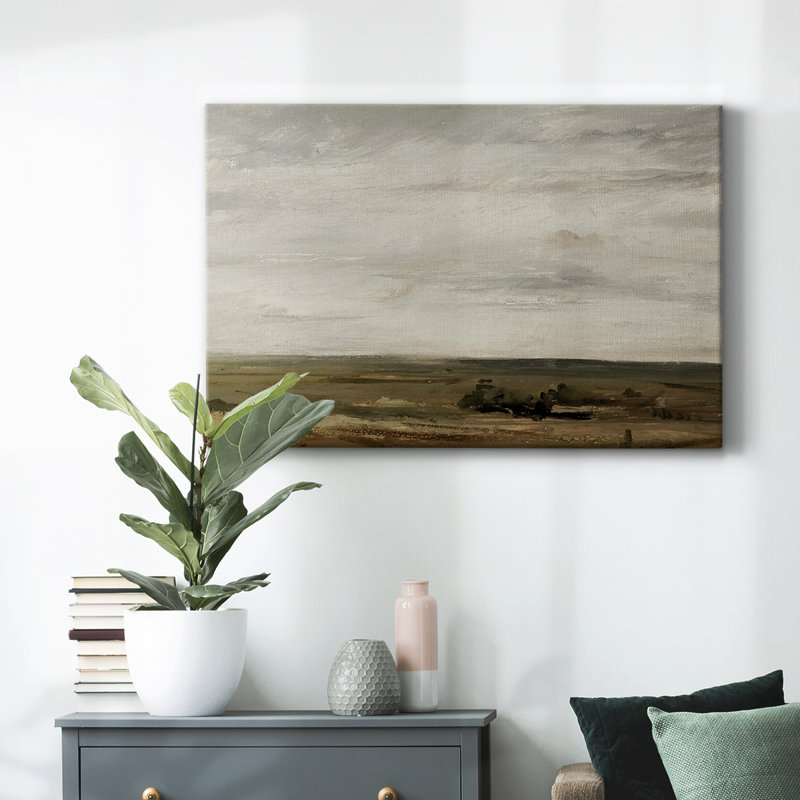 Paysage rétro - CMXLVI, H 41 po x l 61 po x P 1,5 po, Toile tendue