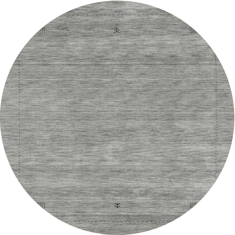Tapis abstrait gris, Rond 6 pi