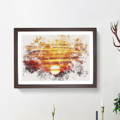 Orange Sunset - Picture Frame Painting Print
