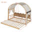Lit simple allongé avec toit arqué et bande lumineuse-885720653
