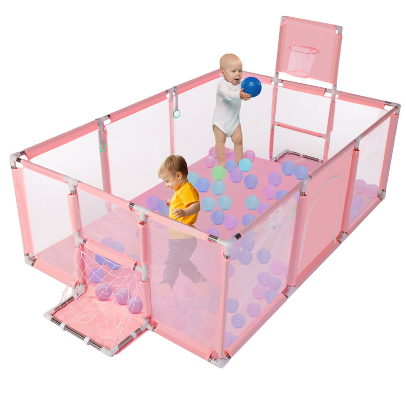 Grande barrière de sécurité pour bébé, Rose