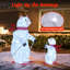 2 Pcs Animated Skiing Polar Bears with Skiing Motion & 160 Cold White LED Lights