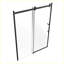 Porte de douche sans cadre noir mat, l 58-59 po x H 75 po, verre trempé transparent 5/16 po pour la salle de bain