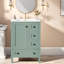 Meuble-lavabo et lavabo modernes 24 po vert clair, rangement de salle de bain peu encombrant
