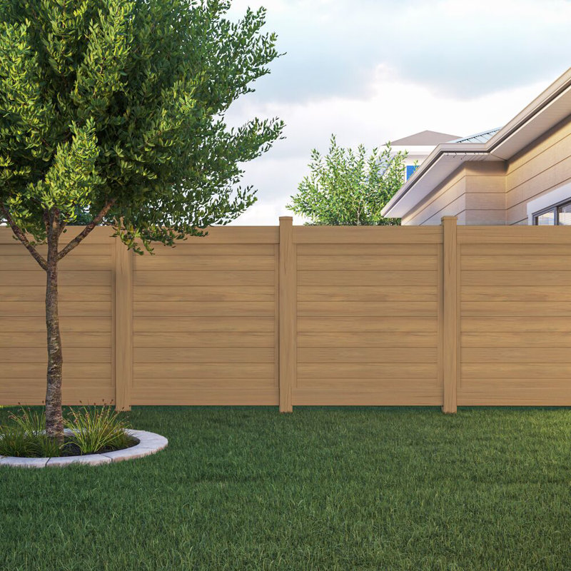 Barrette Outdoor Living 5 in. x 5 in. x 108 in. Vinyl Line Post Woodgrain Cypress