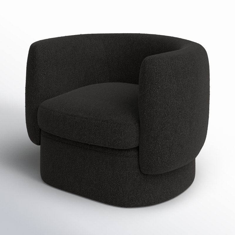 Koba Barrel Chair, Maya Black Boucle