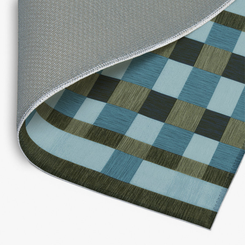 Tapis d'intérieur et d'extérieur à carreaux gris, Rectangulaire 2 pi x 3 pi