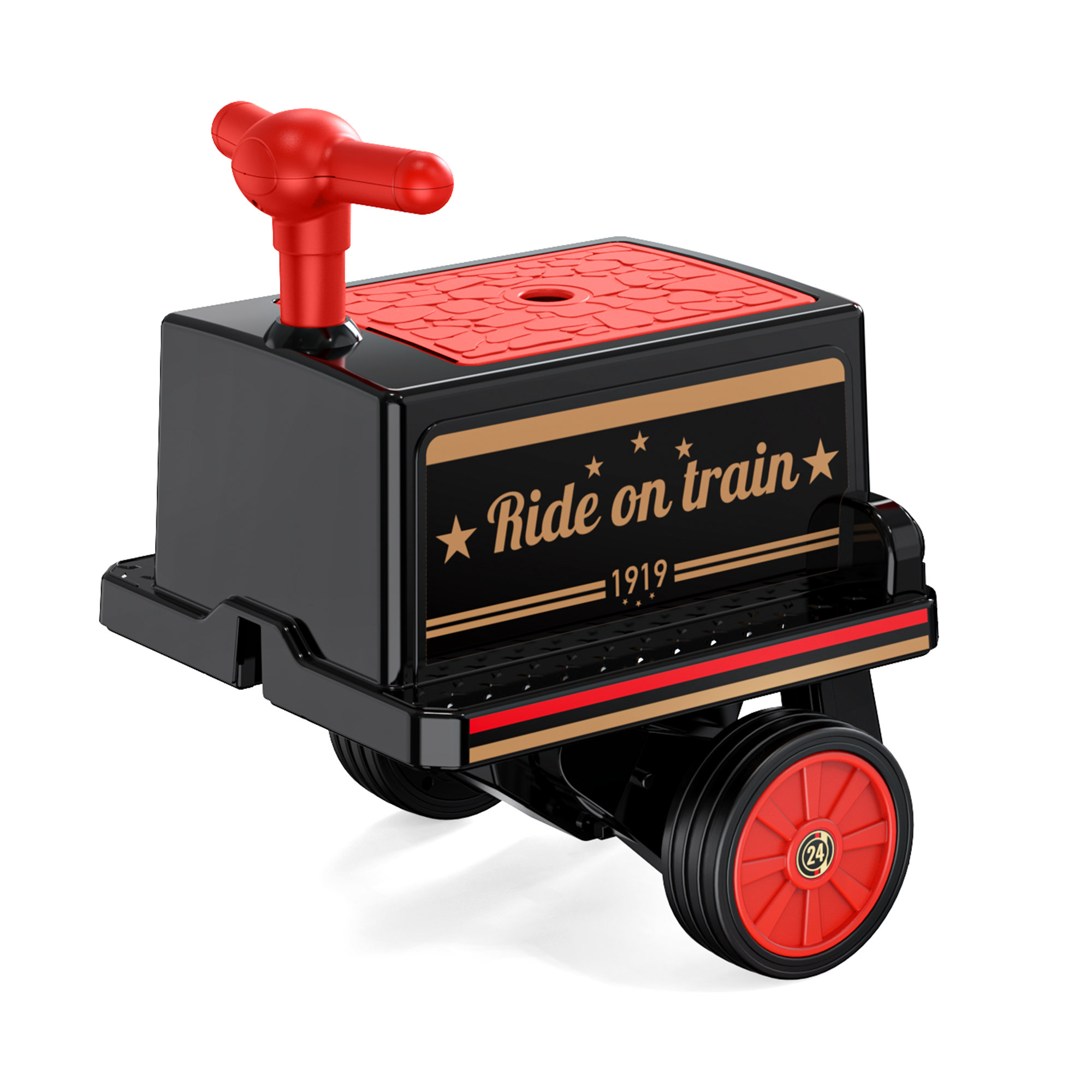 ANPABO Kids Train Carriage W/ Storage Box, Secure Handlebar, Single Seater- Train Accessories & Parts