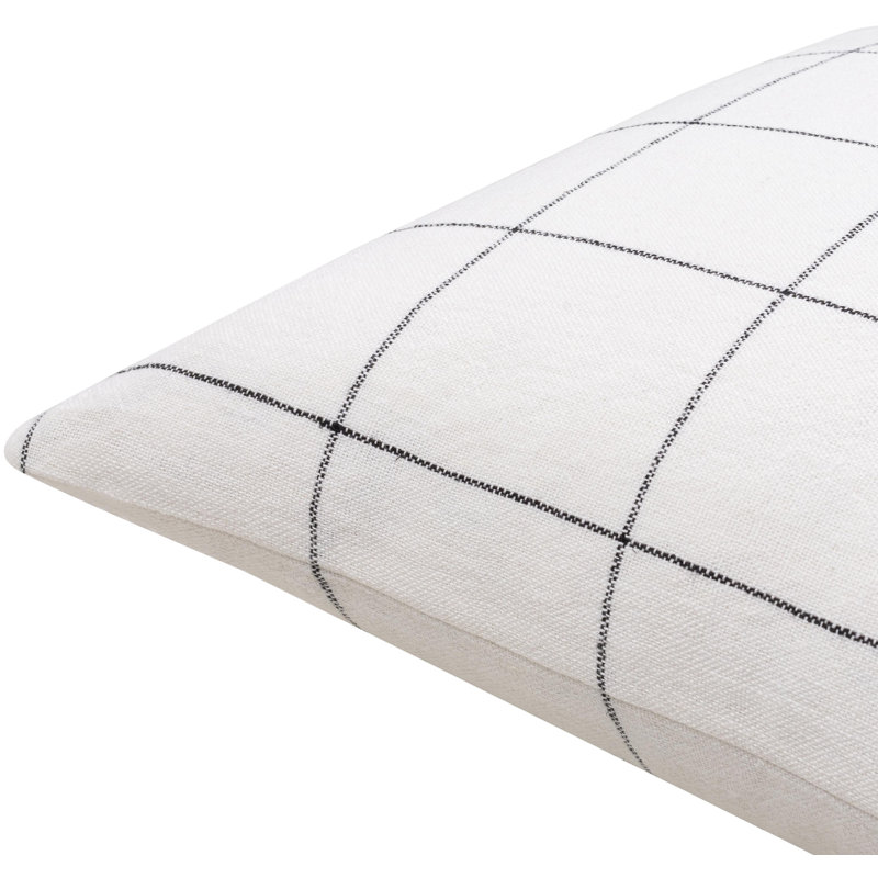 Alcona Gingham Linen Reversible Throw Pillow, 18" x 18", Down