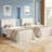Twin Size Bed Set Of 2 Upholstered Platform With Adjustable Diamond Tufted Headboard-2057995469