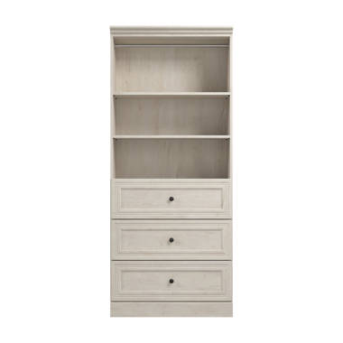 72W Closet Organizer with Drawers in Linen White Oak by Bestar