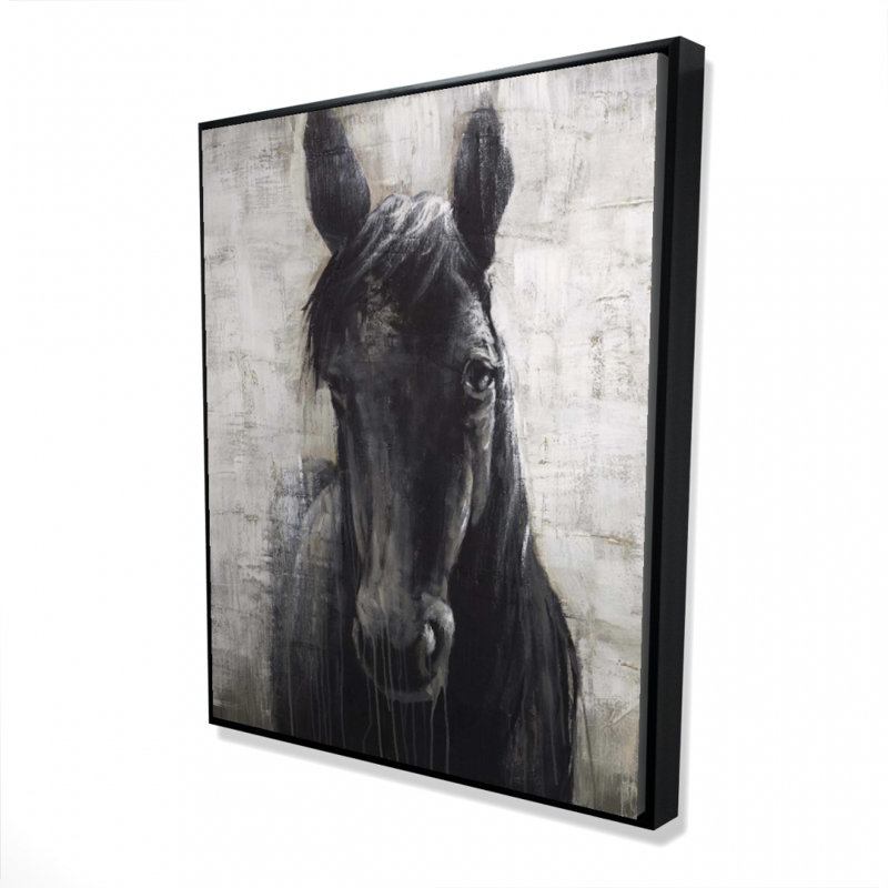 Cheval noir imprimé sur toile