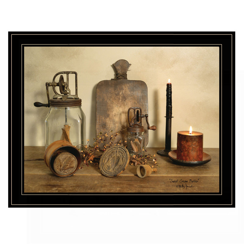 «Sweet Cream Butter» par Billy Jacobs, reproduction encadrée prête à accrocher, cadre noir, 21" H x 27" W x 1" D, Black