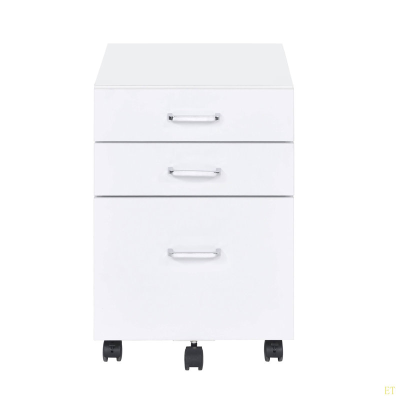 Filing Cabinets For Home Office Organizer Letters/Legal/A4 Chrome 3-Drawer Rectangular File Cabinet, Black