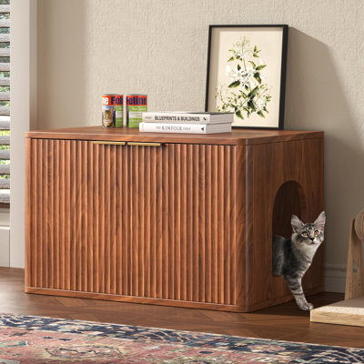 31,5 "Meuble pour bac à litière pour chat, grande armoire à litière cachée décorative pour les salons, les entrées ou les chambres à coucher