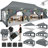 30 x 10 FT Pop up Canopy with 8 Removable Sidewalls, Outdoor Canopy Waterproof Commercial Tents-124593758