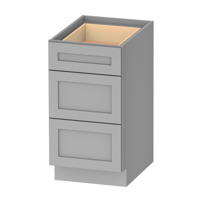 Meuble bas standard en contreplaqué gris Kindwood Eco Shaker, 45,7 cm (L) x 61 cm (P) x 87,6 cm (H), prêt à assembler, Gris