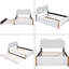 Lit plateforme double rembourré pleine grandeur avec pieds de support en bois et lit gigogne simple-240612261