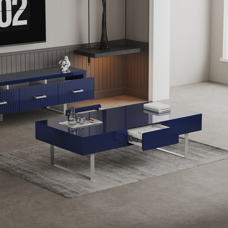 Table basse 52,4 po x 26,8 po x 15,6 po - bleu ultrabrillant, Bleu