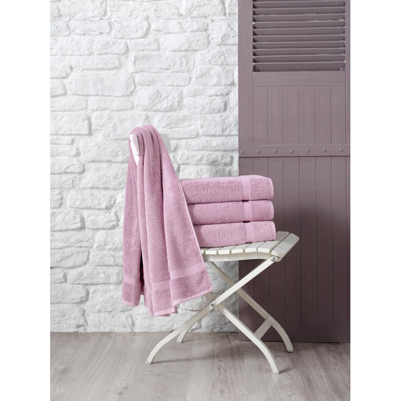 Cambridge 4 Piece  %100 Turkish Cotton Bath Towel Set, Rose