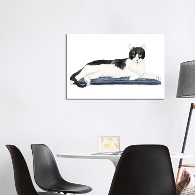 " Tuxedo Cat On The Keyboard " by Alexey Dmitrievich Shmyrov Painting Print