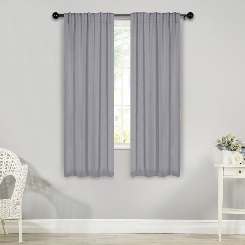 Rideaux obscurcissant et passe-tringle Levatt Classic, Argenté, L 26 po x L 63 po
