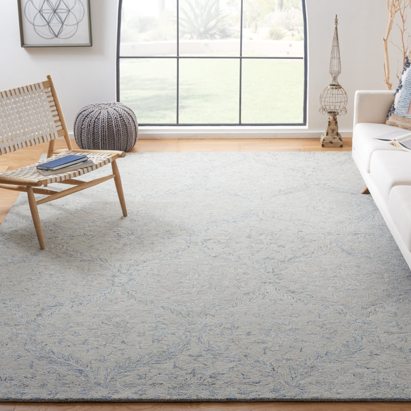 Tapis en laine et coton touffeté à la main Earlville, Rectangle 8 pi x 10 pi