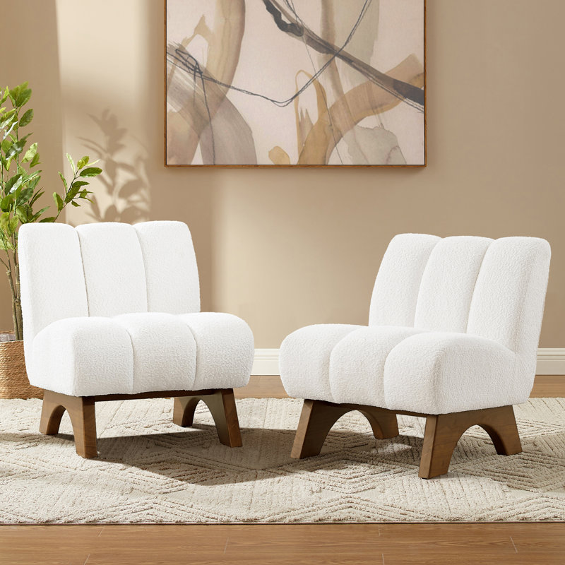 Brinlei 25.2'' Wide Tufted Accent Chair, Off White