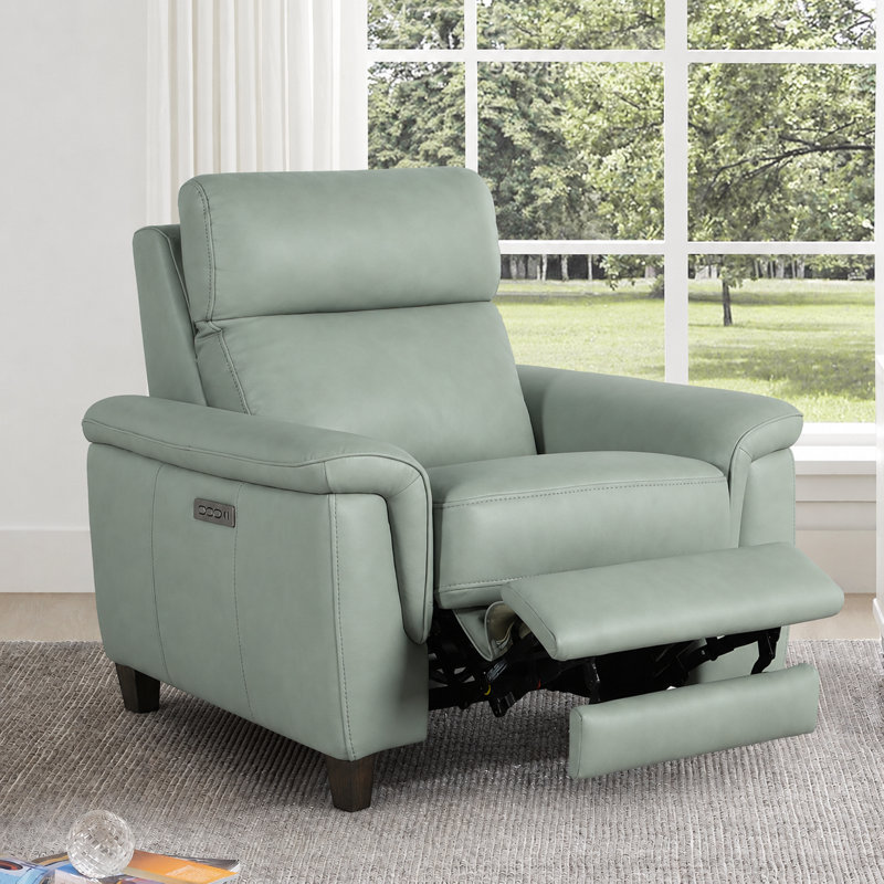 Fauteuil inclinable électrique triple en cuir fleur haut de gamme avec port USB intégré sans gravité, Écume de mer