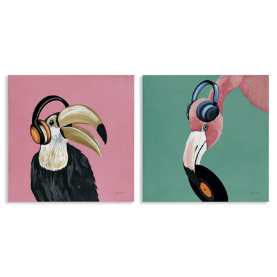 Toucan and Flamingo