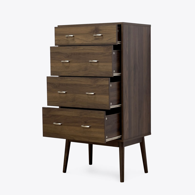 Commode verticale 4 tiroirs, Noyer