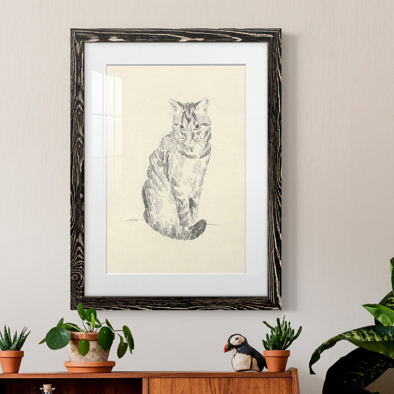 " House Cat I ", Black Framed, 20" H x 17" W x 1" D