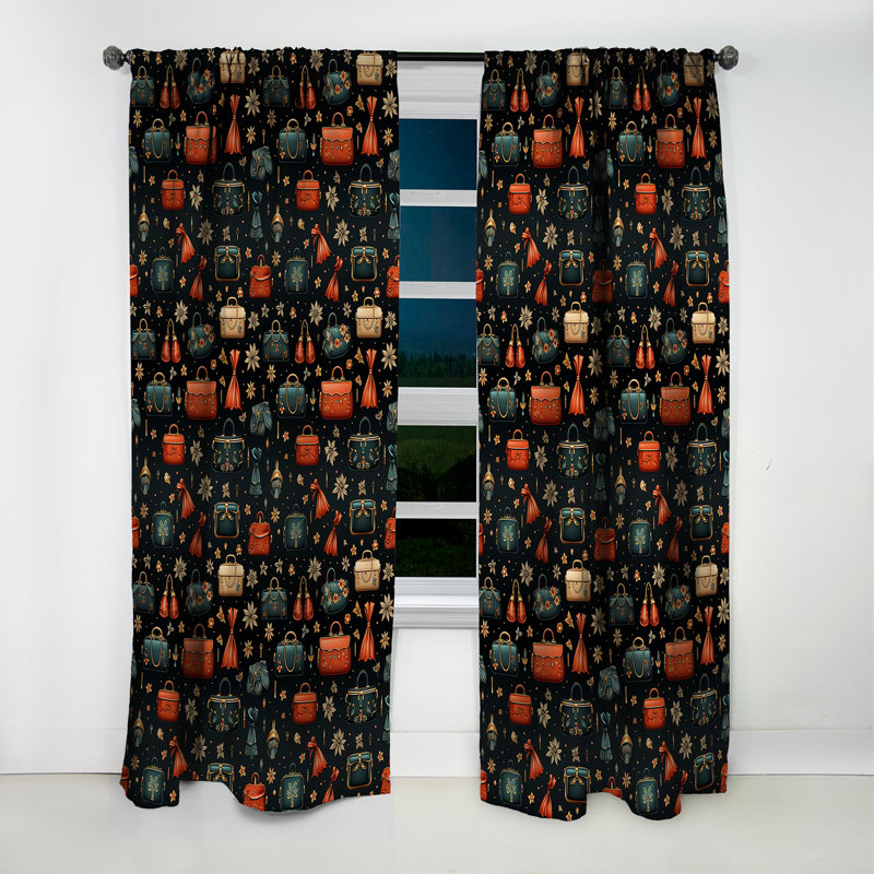 Tabatha - Rideau en plumes glamour - Rideau occultant abstrait - 1 panneau, L 52 po x L 108 po