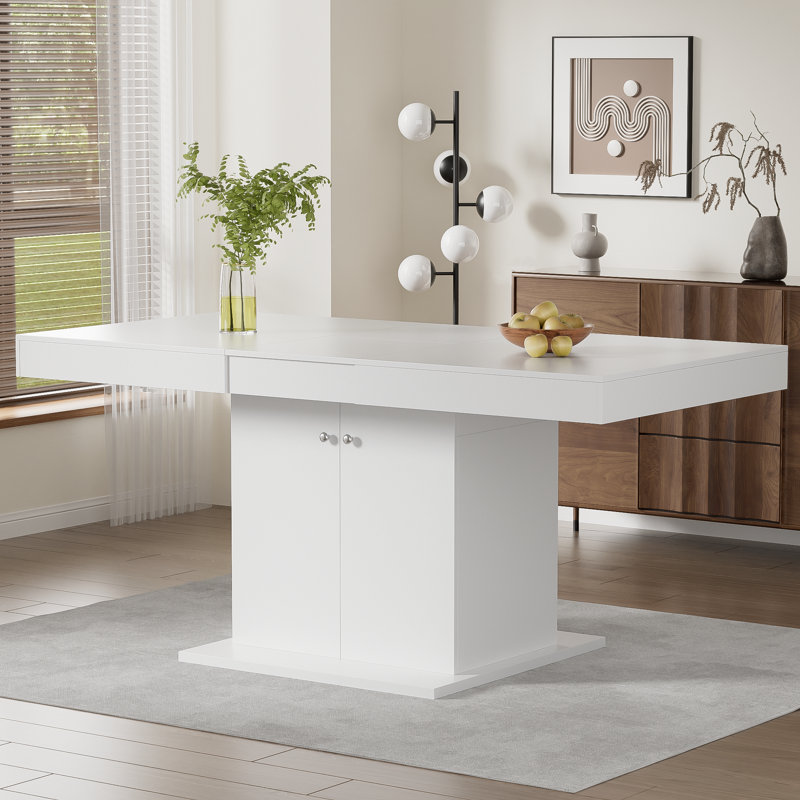 Balyeet Extendable Dining Table, White